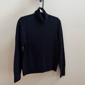 Massimo Dutti Women's Navy Turtleneck Sweater